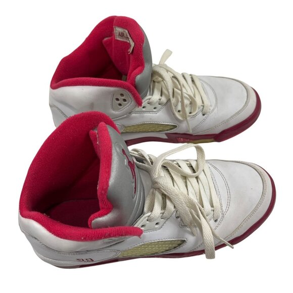 Air Jordan Retro 5 GS White/Varsity Red Sneakers Youth Size 6Y C331 - Picture 4 of 7